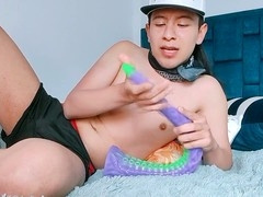 Sadism & masochism, extreme dildo, latino twink