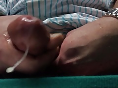 Solo hunk strokes nice cock until it explodes with cum