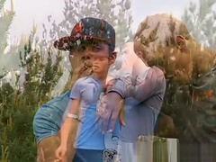 Gay sex tube twinks Roma and Archi Outdoor Smoke Sex!