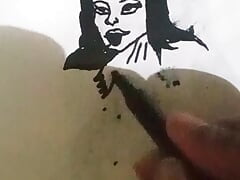 Nude drawing of an animated girl
