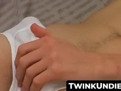TwinkUndie.com - Joey's undies try-on and intense jerk off cum blast