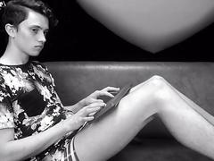 Cute twink monitors his webcam messages