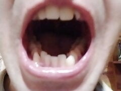 Gnawing, biting and eating a cucumber