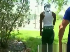 Black gansta guy with nice ass up for a outdoors fuck