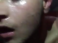 2 cocks 1 slut and lot of cum on his face