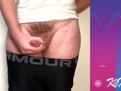 Gay stud enjoys intense prostate milking and cumshot session with a big solo dick