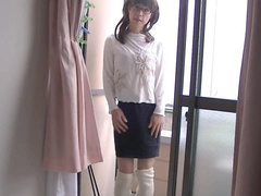 Veranda Fun: Asian Crossdresser Masturbates Outdoors