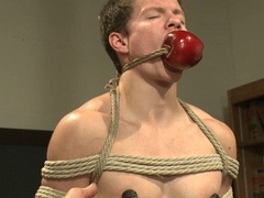 Harsh bondage anal sensations for a submissive college boy