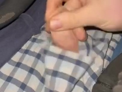 Puny Trouser Snake Strokes in Truck on Tour! Petite Jizz