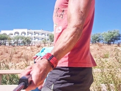 Sizzling Dude Ambling and Massaging His Spear in a Risky Way in Public Places