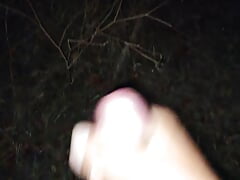 Cumshot in the dark forest
