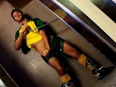 Hunky Latino stud Brenno showcasing his great figure