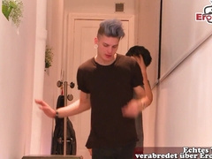 Bony shirtlifter duo attempts culo pounding for the first-ever time