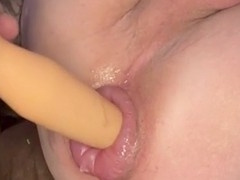 Analnbg's pumping session with a long plug