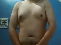 Chunky guy stoking