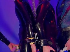 Electro session for the two rubber slave tied together