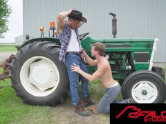 MOLTEN Wolf LATINO Farmer Fixes The Tractor And Jock's Booty