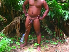 Bi-curious Black Man rod Dangling by Desi Village Fellow Naked in Jungle