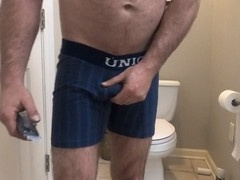 Explosive cum shot just before hitting the bathroom