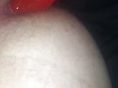 Trying out new dildo
