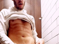 Masturbating the man meat in public toilets