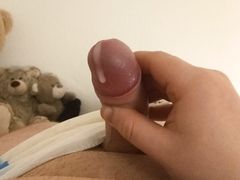 Morning Diaper Masturbation + Cum