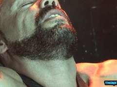 Tattooed young stud gets a messy facial after getting bound and facialized