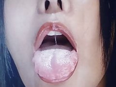 Cumtribute ahego girl - Wet tongue and sexy eyes