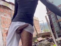 Footballer wraps up coaching session and masturbates