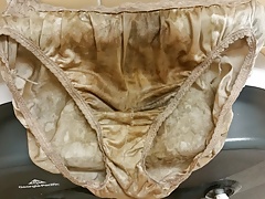 blowing loads on cum stained panty stroking so