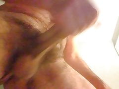 Wanking big hard cock close up