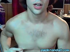 Hung jock Zack Randall masturbates and cums in private video