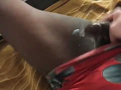 I jerk off a black Tgirl while she deepthroats me