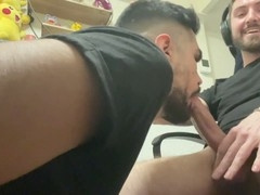 Watch friend get blown till he cums