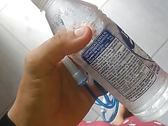 Straight boy applying the serum directly to his cock for hydration and dilation.