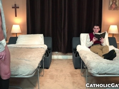 Lane Colten shows Tyga Knottz how altar boys worship big cock in the dorm