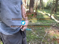 Improvised BIG Money-Shot - while taking a break in the woods