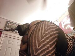 Fuck machine Big Black dildo sissy anal