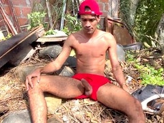 Amateur straight guys, giant cocks, men masturbating solo