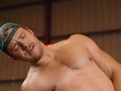 Wearing a cock-cage while having sex with toys and a big dick