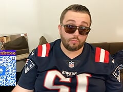 Football is not always just football - chubby giant jerks himself off through and through