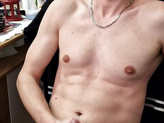 Hornyness came over me, so I masturbated my big cock until an intense orgasm