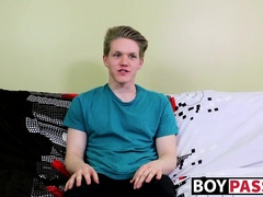 Blond twink with fat ass interviewed and dicked down raw