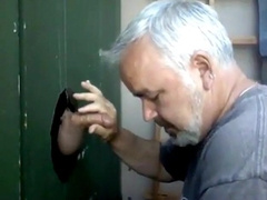 Blowjob and cum eating in Glory Hole