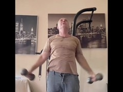 Masturbation, a big cock man, older