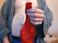 92) Part 2 - Red Tuf-Tex 24" Balloon Pop JO Cum
