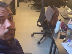 Risky getting off in the office