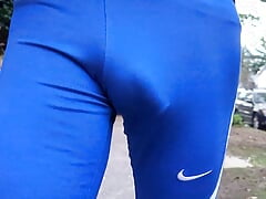 Freballing dickprint showing off in public