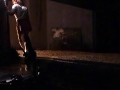 sissy schoolgirl cathy goes outside 8