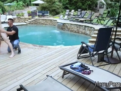 Pool security barebacks sexy trespasser